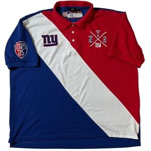 NEW YORK GIANTS Mens Polo Shirt Embroidered Striped XL NFL Football